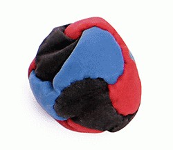 6 Panel sand foot bag hack sack - black blue red