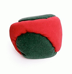 2 Panel bead foot bag hack sack - red green