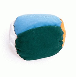 4 Panel bead foot bag hack sack - blue orange white green