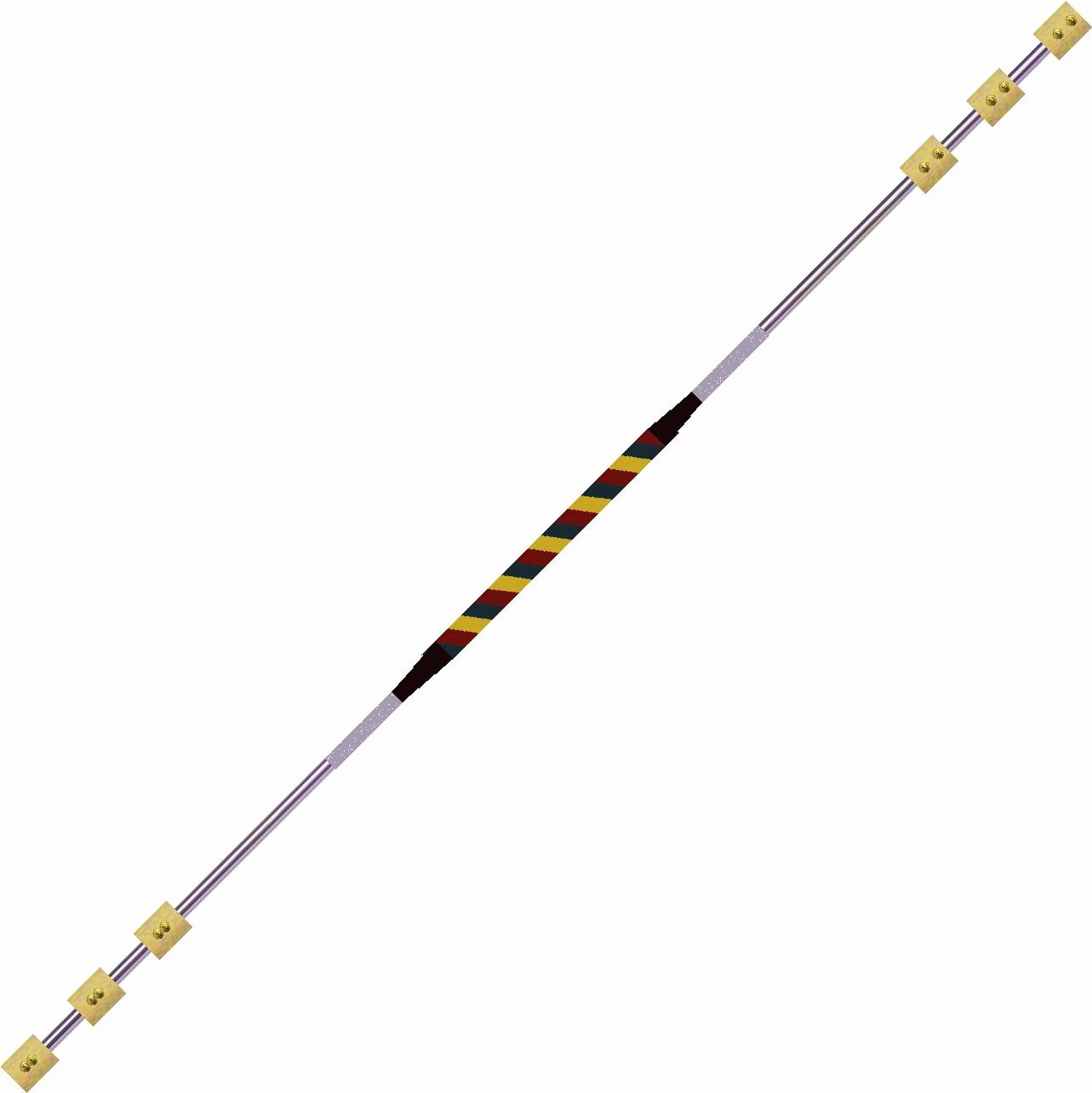 Fire Staff  160cm  Triple 50mm     Blue Red Yellow    