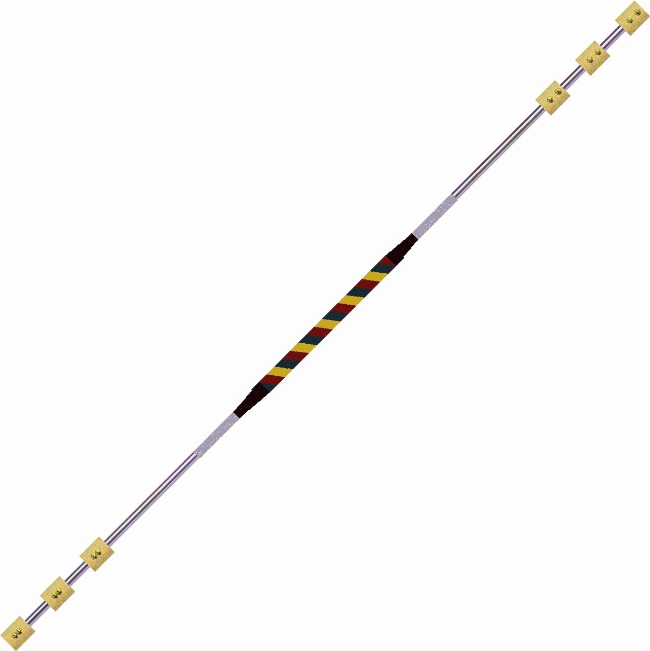 Fire Staff  160cm  Triple 50mm     Blue Red Yellow    