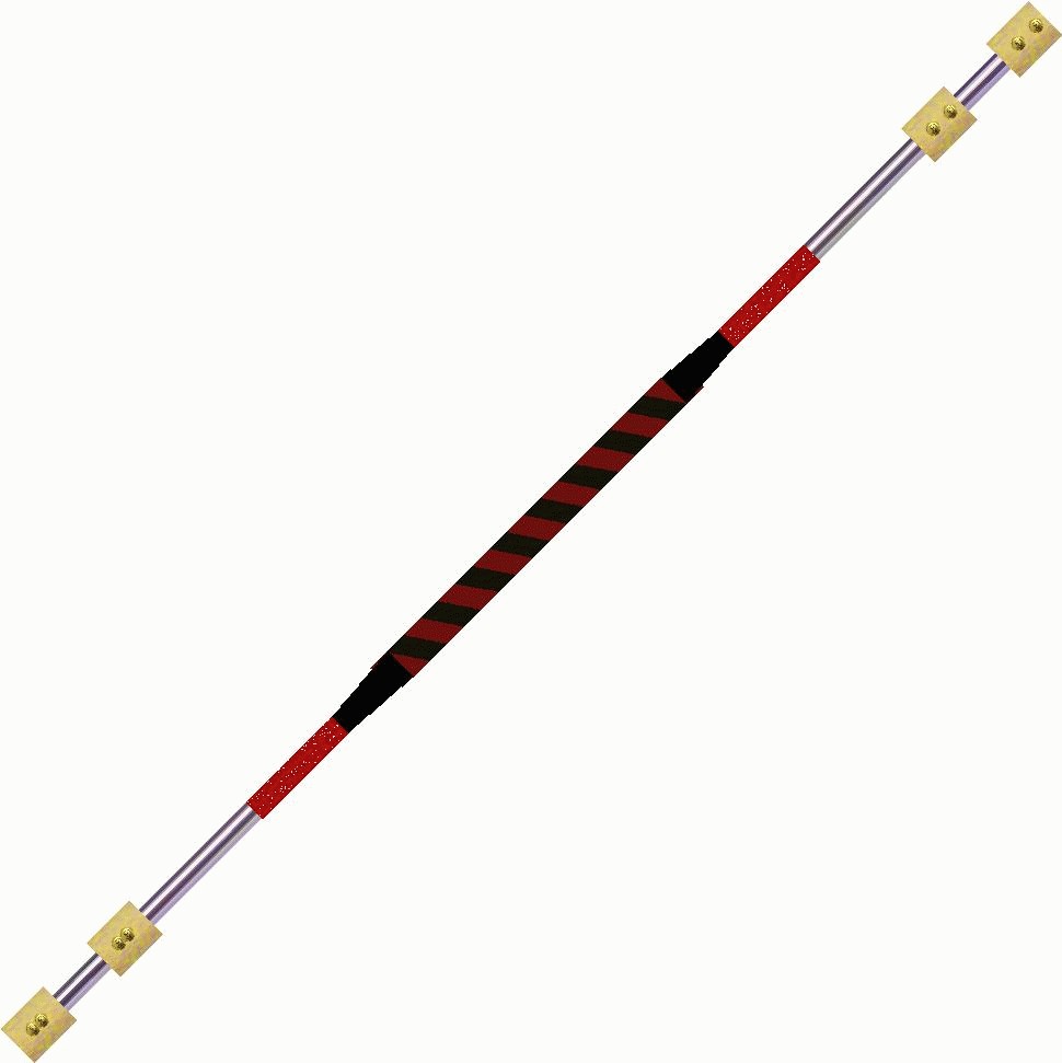 Fire Staff  120cm  Double 50mm Kevlar    Red Black   